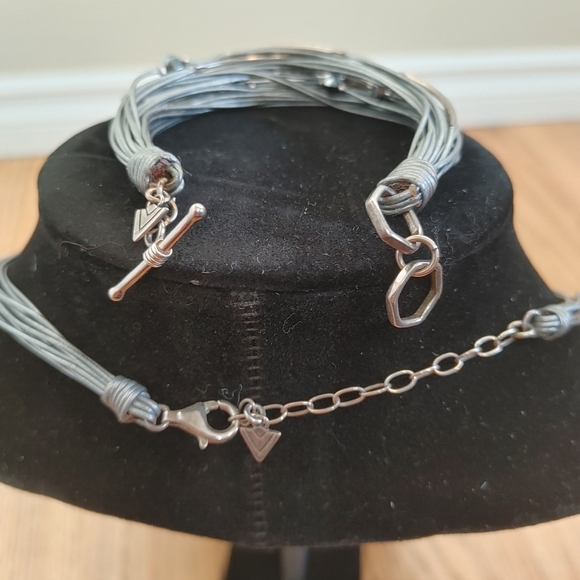 SILPADA leather necklace with real silver and hematite - Picture 5 of 7